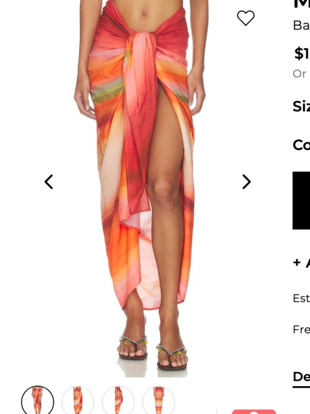 NWT One Size Malaki Maxi Pareo Beach Skirt - brand Baobab by revolve